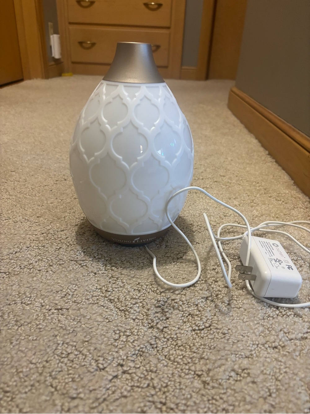 Young Living White and Gold Mosaic Lantern Diffuser